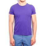 Piece-Dye T-Shirt + Handmade Embroidery // Purple (M)