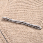Pietro Cashmere Zip Up Sweater // Beige (Euro: 48)