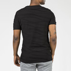 Wave Textured T-Shirt // Black (S)