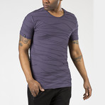 Wave Textured T-Shirt // Purple (S)