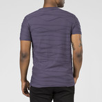 Wave Textured T-Shirt // Purple (XL)