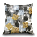 Gold Squares II Throw Pillow (16"H x 16"W)