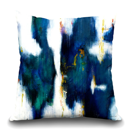 Blue Texture I Throw Pillow (16"H x 16"W)