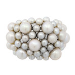 Mimi Milano 18k White Gold White Cultured Pearl Ring // Ring Size: 7.25