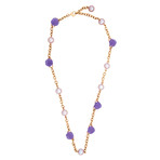 Mimi Milano 18k Rose Gold Lavender Jade + Violet Freshwater Pearls Necklace