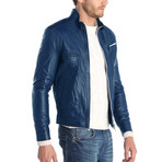 Haight Leather Jacket // Navy (XS)