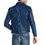Haight Leather Jacket // Navy (XL)