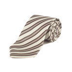 Silk Striped Tie // White