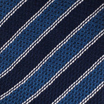 Silk Textured Striped Tie // Navy Blue