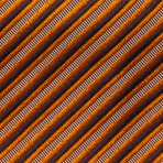 Silk Textured Striped Tie // Orange + Brown