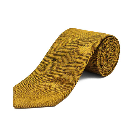 Silk Textured Striped Tie II // Brown