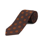 Ermenegildo Zegna // Silk Floral Pattern Tie // Brown + Orange