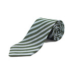 Ermenegildo Zegna // Silk Textured Striped Tie // Blue + Green