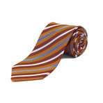 Ermenegildo Zegna // Silk Textured Striped Tie // Orange + Red
