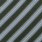 Ermenegildo Zegna // Silk Textured Striped Tie // Blue + Green