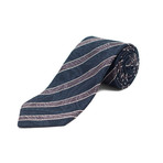 Silk Textured Striped Tie // Blue + Pink