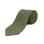 Silk Criss-Cross Patterned Tie // Green