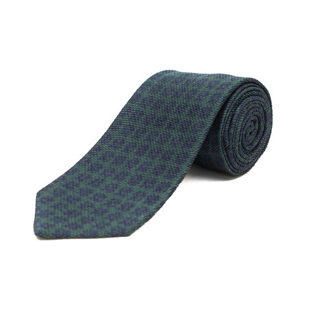 Silk Floral Patterned Tie // Green
