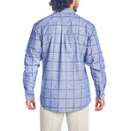 Casual Checkered Dress Shirt // Blue (S)