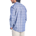 Casual Checkered Dress Shirt // Blue (M)