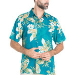 Pocket Front Hawaiian Shirt // Turquoise (S)