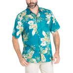 Pocket Front Hawaiian Shirt // Turquoise (L)