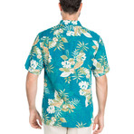 Pocket Front Hawaiian Shirt // Turquoise (S)