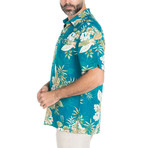 Pocket Front Hawaiian Shirt // Turquoise (XL)