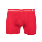SHEATH 4.0 Men's Dual Pouch Boxer Brief // Red + White (L)