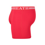 SHEATH 4.0 Men's Dual Pouch Boxer Brief // Red + White (2XL)