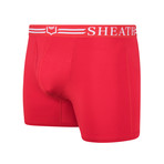 SHEATH 4.0 Men's Dual Pouch Boxer Brief // Red + White (XL)