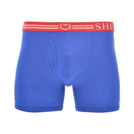 SHEATH 4.0 Men's Dual Pouch Boxer Brief // Red + White + Blue (S)