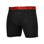 SHEATH V Men's 8 Sports Performance Boxer Brief // Red + Black (L)