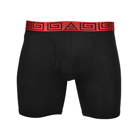 SHEATH V Men's 8 Sports Performance Boxer Brief // Red + Black (S)