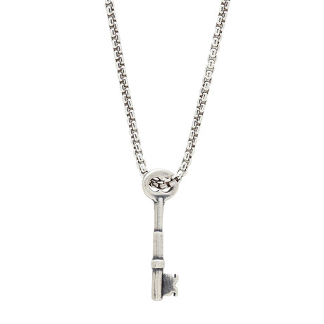 Sterling Key Necklace // Silver