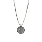 Sterling Italian Lire Necklace // Silver