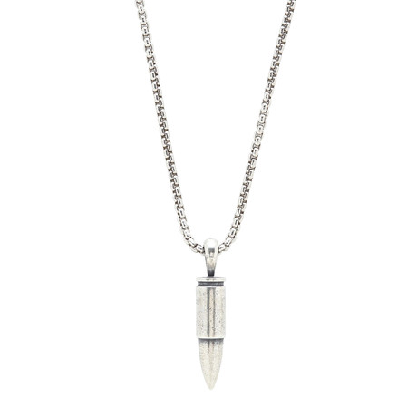 Sterling Bullet Necklace // Silver