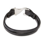 Leather Hook Bracelet // Black