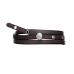 Adjustable Antique Leather Strap Bracelet // Black