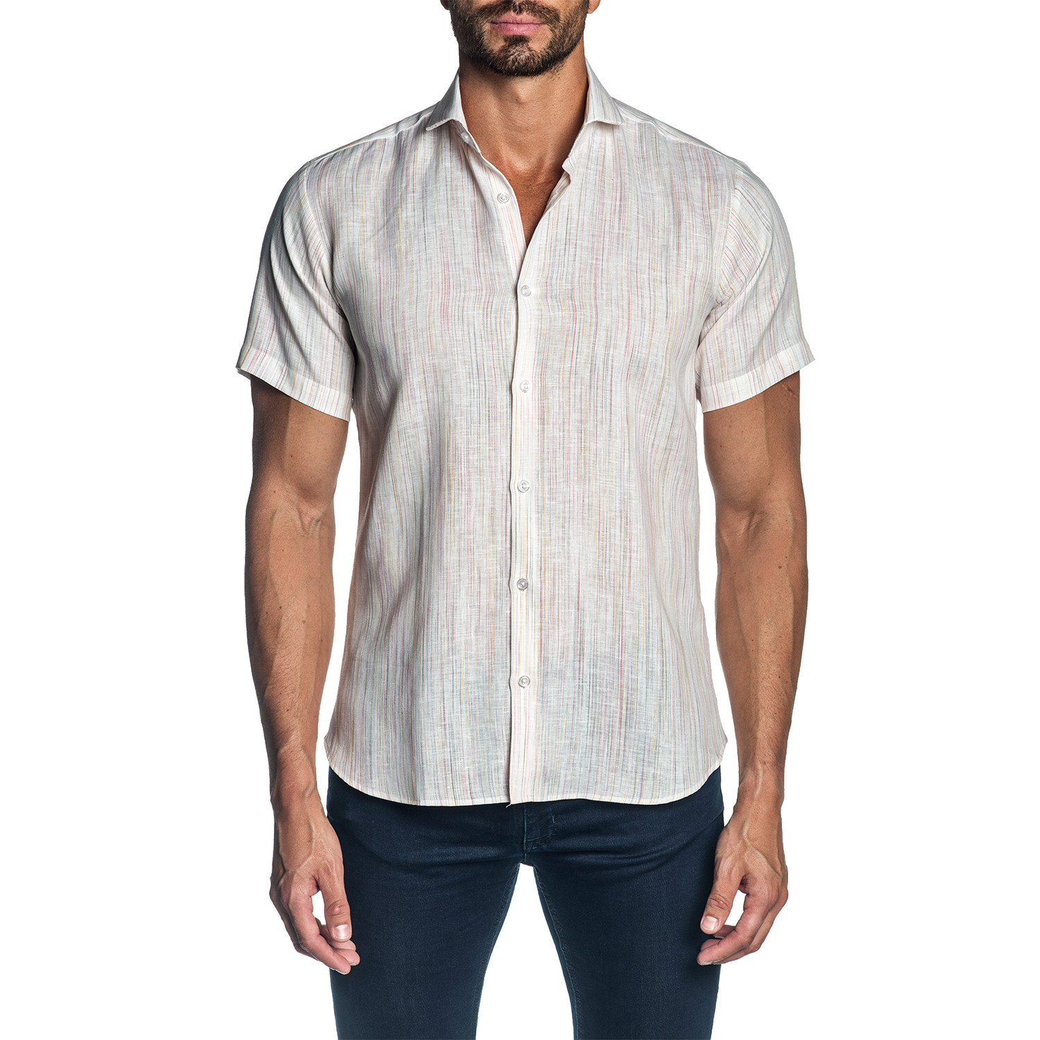 Woven Short Sleeve Button-Up Shirt // White (S) - Jared Lang - Touch of ...