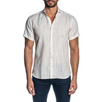Woven Short Sleeve Button-Up Shirt // White (S)