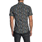 Skulls Short-Sleeve Button-Up Shirt // Black (XL)