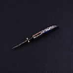 Damascus Liner Lock Folding Knife // 2697