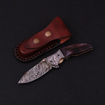 Handmade Damascus Liner Lock Folding Knife // 2788