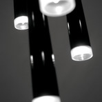 Slim // LED Pendant // 4 X 3W LED Lights // Black Carbon Fiber