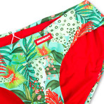 Swim Squared Amazonia Reversible Swim Briefs // Red + Multicolor (XL)