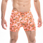 Badehose Delfino Swim Shorts // Orange + Multicolor (L)