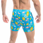 Badehose Flamant Swim Shorts // Blue + Multicolor (S)