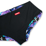 Swim Squared Natter Reversible Swim Trunks // Black + Multicolor (XL)