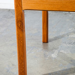 Danish Modern Teak Abstract Ceramic Tile Square End Table